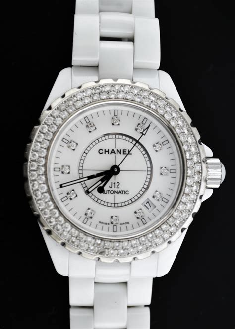 chanel j12 white watch|chanel j12 white with diamonds.